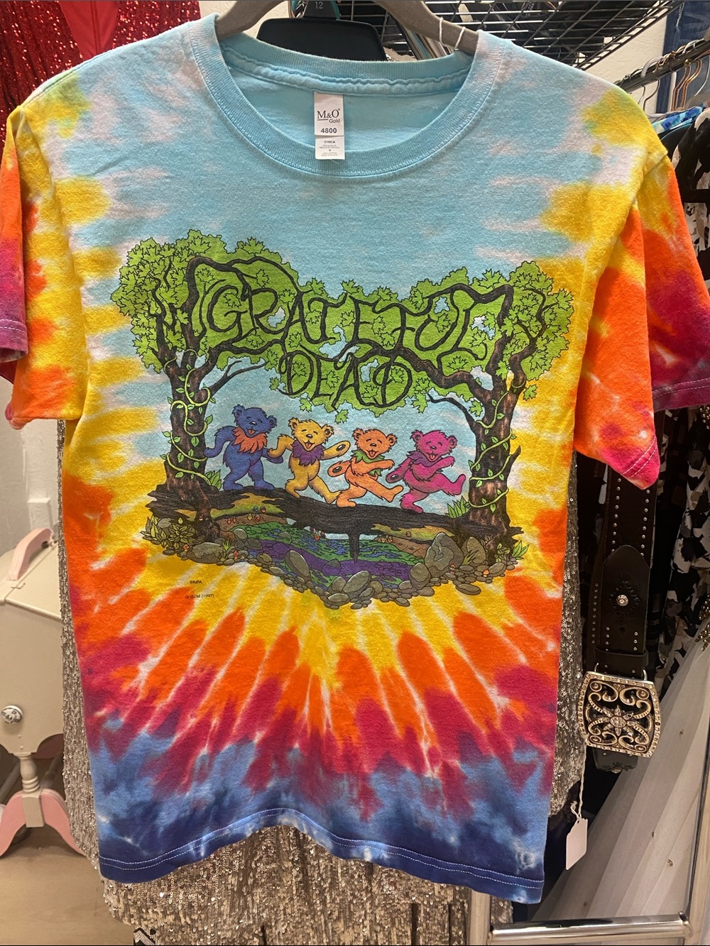 Tie-Dye Grateful Dead Bear Graphic Tee - women’s